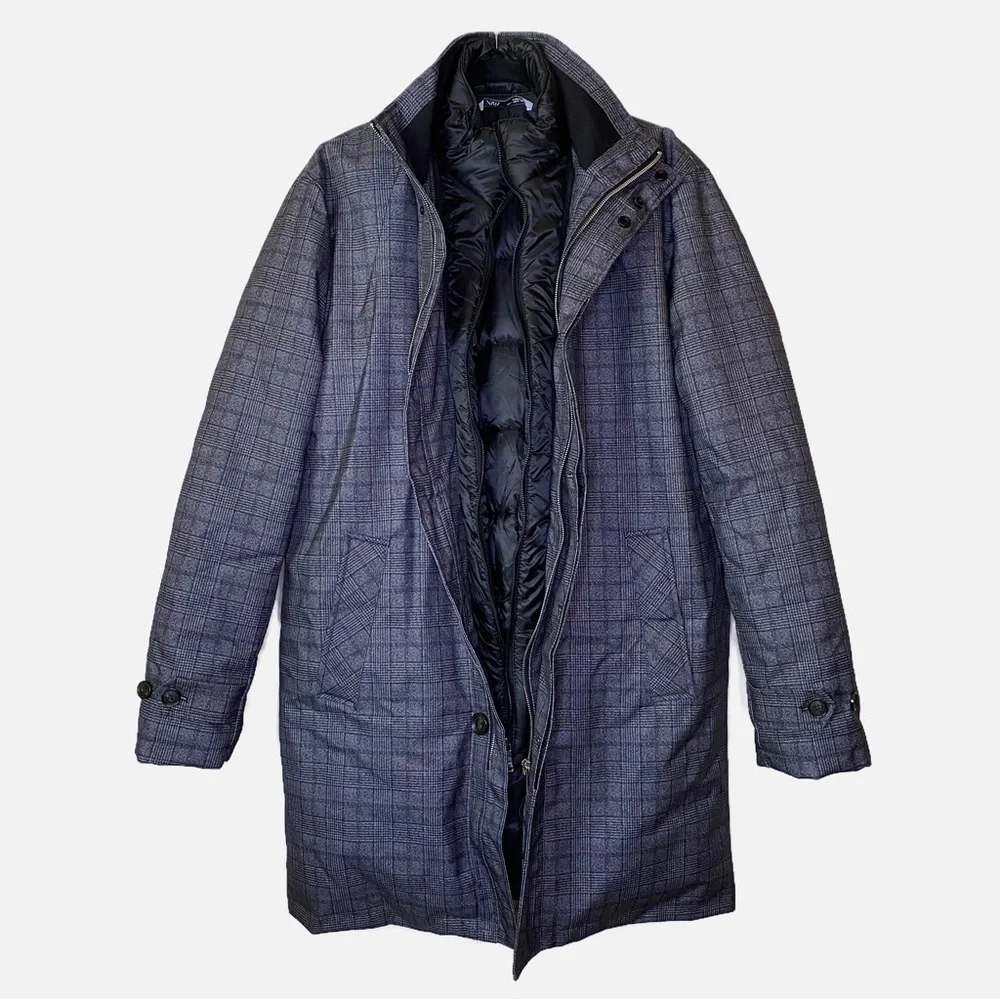 Zara Removable Collar Coat Plaid Size Large